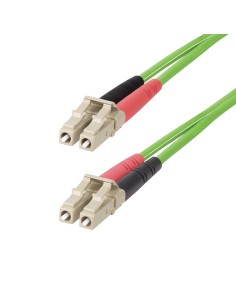 Cable de Fibra Óptica LC a LC (UPC) OM5 Multimodo 10m - Dúplex 50/125µm LOMMF Tipo Cremallera VCSEL 40G/100G - No Sensible a los